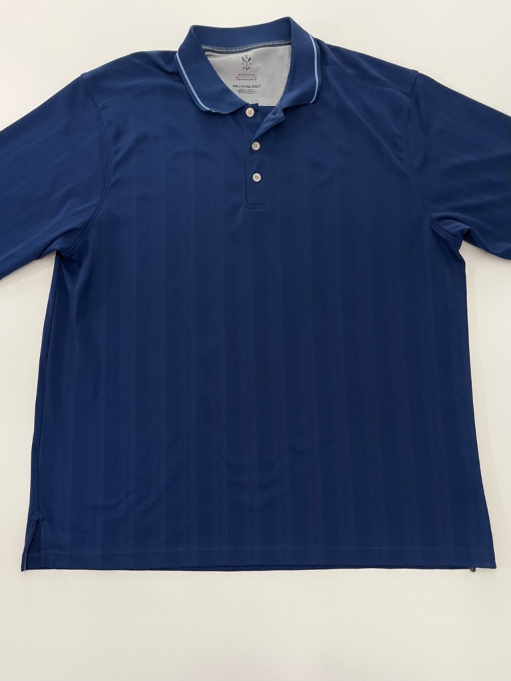 Arrow Performance Blue Polo Shirt Stripe Mens 2XLT Golf Athleisure Casual Office